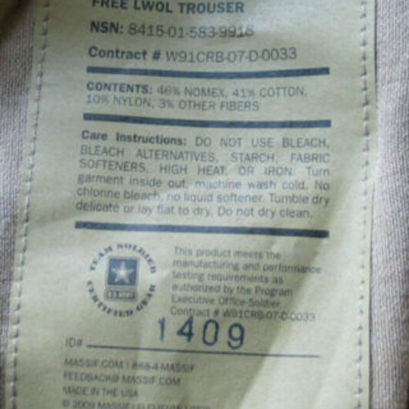 Massif | Rare Size! U.S. Army Multicam F.R.E.E. Massiff LWOL Pants XXLR NWT - Picture 2 of 7